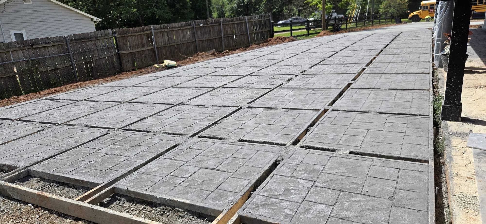 Stamped Concrete Pad shown, to model the beautiful work Rodriguez Innovation Concrete does.